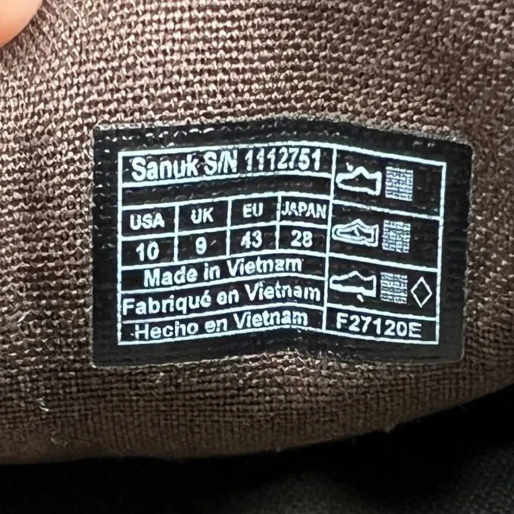 Sanuk Lite Boat Shoes Men's Size 10 Brown‎ Canvas Casual Lace Moc Toe Sneakers